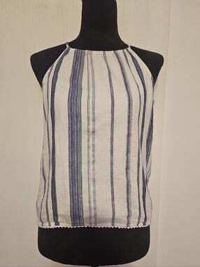 Ralph Lauren Blue & White Striped Halter Top - Size 16